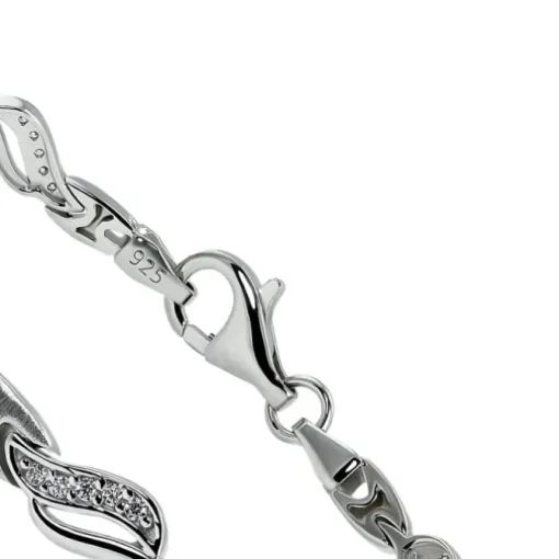 SilberDream Armband Wave Zirkonia weiß 925er Silber 18,5cm Damen SDA4807W