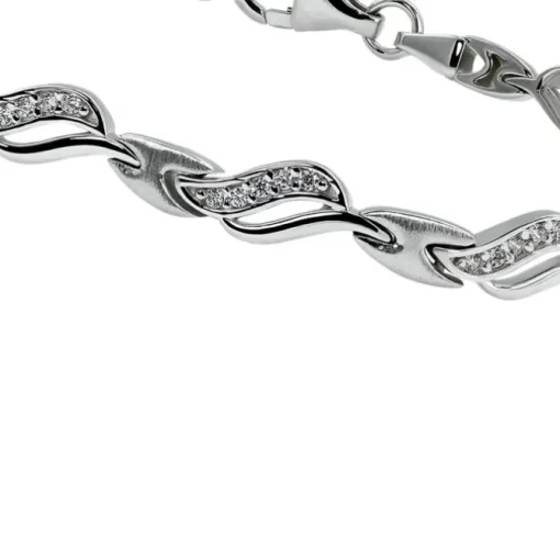 SilberDream Armband Wave Zirkonia weiß 925er Silber 18,5cm Damen SDA4807W