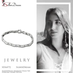 SilberDream Armband Wave 925 Sterling Silber 18,5cm Silberarmband SDA477J
