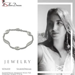 SilberDream Armband Wave 925 Sterling Silber 19,5cm SDA410