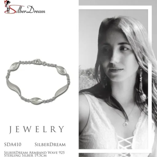 SilberDream Armband Wave 925 Sterling Silber 19,5cm SDA410