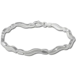 SilberDream Armband Welle matt/glänzend 925 Sterling Silber 19cm SDA432