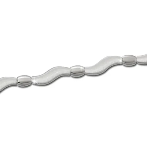 SilberDream Armband Welle matt/glänzend 925 Sterling Silber 19cm SDA432