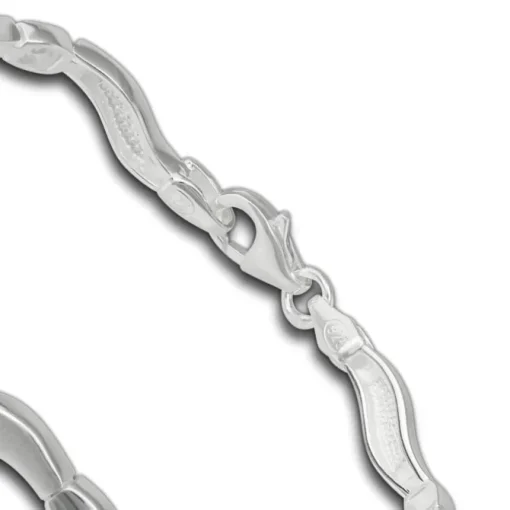 SilberDream Armband Welle matt/glänzend 925 Sterling Silber 19cm SDA432