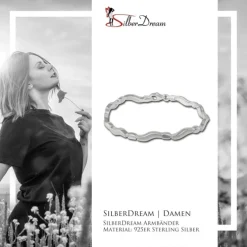 SilberDream Armband Welle matt/glänzend 925 Sterling Silber 19cm SDA432