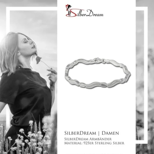 SilberDream Armband Welle matt/glänzend 925 Sterling Silber 19cm SDA432