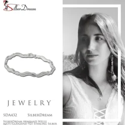 SilberDream Armband Welle matt/glänzend 925 Sterling Silber 19cm SDA432