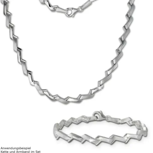 SilberDream Armband Zick-Zack 925er Silber 19cm Silberarmband SDA440J