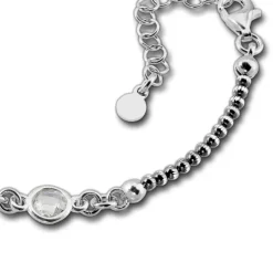 SilberDream Armband Zirkonia 18-21cm geschwärzt diamantiert 925 Silber SDA1018K
