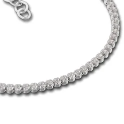 SilberDream Armband Zirkonia weiß 925 Sterling Silber Damen 18cm - 21cm SDA1028W