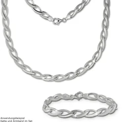 SilberDream Armband Zopf 925er Silber 19cm Silberarmband SDA438J