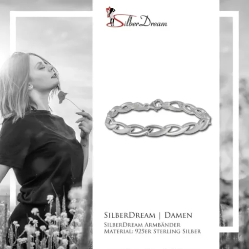 SilberDream Armband Zopf 925er Silber 19cm Silberarmband SDA438J