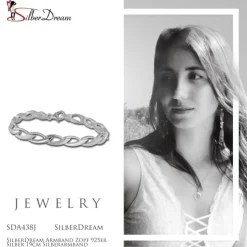 SilberDream Armband Zopf 925er Silber 19cm Silberarmband SDA438J