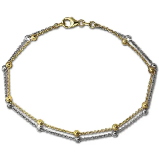 SilberDream Bicolor Armband Kugeln Gold und Silber 925 Silber Damen SDA2129T