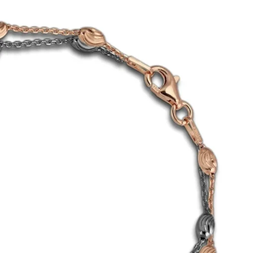 SilberDream Bicolor Armband Rose und Schwarz 19-21cm 925 Silber Damen SDA2459F