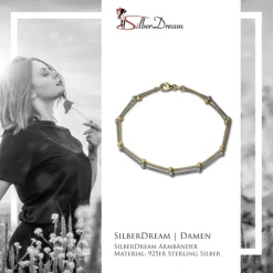 SilberDream Bicolor Armband Kugeln Gold und Silber 925 Silber Damen SDA2129T