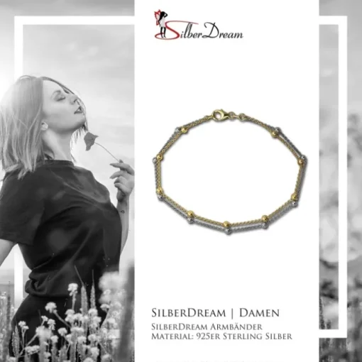 SilberDream Bicolor Armband Kugeln Gold und Silber 925 Silber Damen SDA2129T