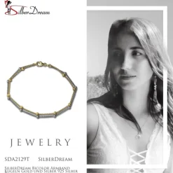 SilberDream Bicolor Armband Kugeln Gold und Silber 925 Silber Damen SDA2129T
