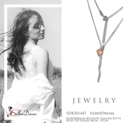 SilberDream Bicolor Collier Kette Rose 925 Silber 44cm - 47cm SDK50144T