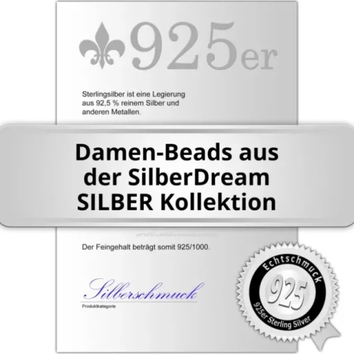 SilberDream Bommel-Bead Glitzer Kristalle orange 925 Silber GSB405