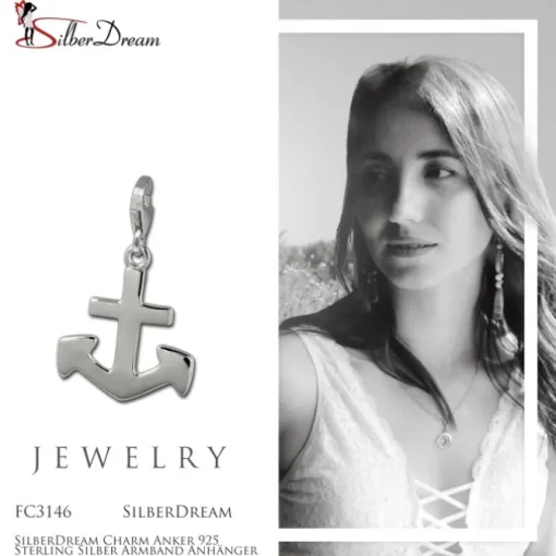 SilberDream Charm Anker 925 Sterling Silber Armband Anhänger FC3146