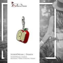 SilberDream Charm Apfel rot 925er Silber Armband Anhänger FC3142R