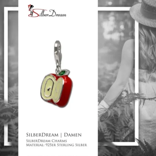 SilberDream Charm Apfel rot 925er Silber Armband Anhänger FC3142R