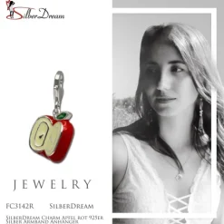 SilberDream Charm Apfel rot 925er Silber Armband Anhänger FC3142R