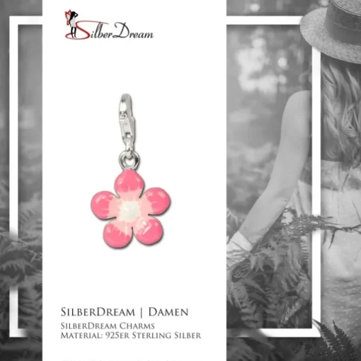 SilberDream Charm Blümchen Armband Anhänger 925 Silber FC3139