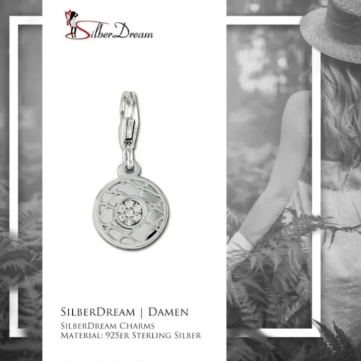 SilberDream Charm Blume Zirkonia 925er Silber Armband Anhänger FC888W