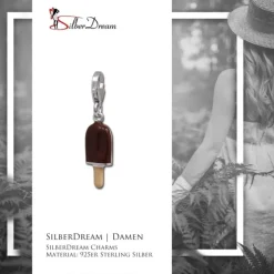 SilberDream Charm Eis am Stiel 925er Silber Armband Anhänger FC692