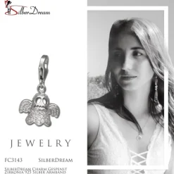 SilberDream Charm Gespenst Zirkonia 925 Silber Armband Anhänger FC3143