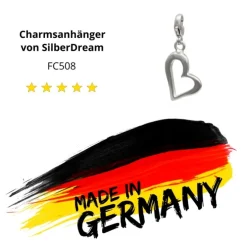 SilberDream Charm Herz glanz 925er Silber Armband Anhänger FC508