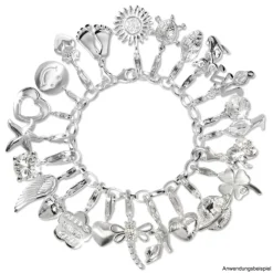 SilberDream Charm Herz glanz 925er Silber Armband Anhänger FC508