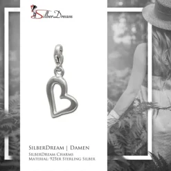 SilberDream Charm Herz glanz 925er Silber Armband Anhänger FC508
