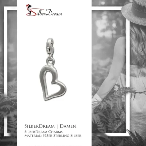 SilberDream Charm Herz glanz 925er Silber Armband Anhänger FC508