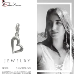 SilberDream Charm Herz glanz 925er Silber Armband Anhänger FC508
