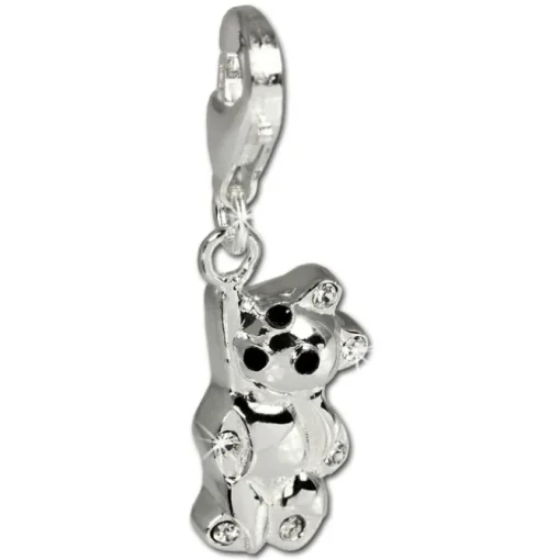 SilberDream Charm hängender Bär Zirkonia Kristalle 925 Silber GSC210
