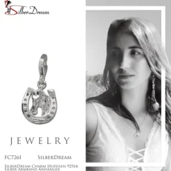 SilberDream Charm Hufeisen 925er Silber Armband Anhänger FC726I