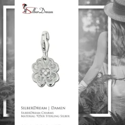 SilberDream Charm Kleeblatt Zirkonia 925er Silber Armband Anhänger FC904W