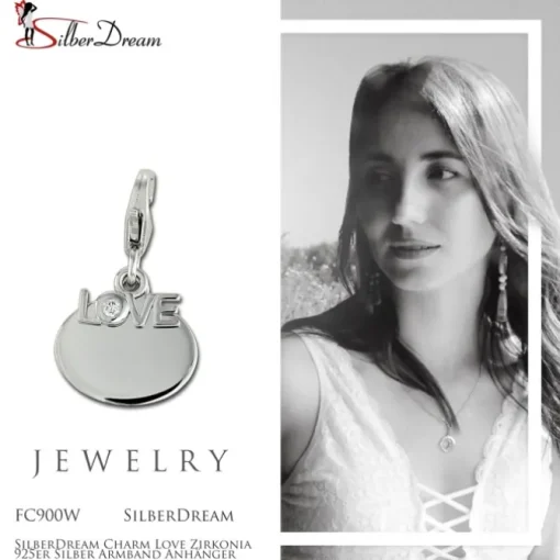 SilberDream Charm Love Zirkonia 925er Silber Armband Anhänger FC900W