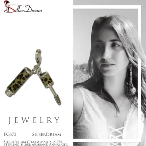 SilberDream Charm Mascara 925 Sterling Silber Armband Anhänger FC673
