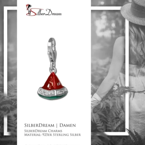 SilberDream Charm Melone Zirkonia Kristall 925 Armband Anhänger FC3141