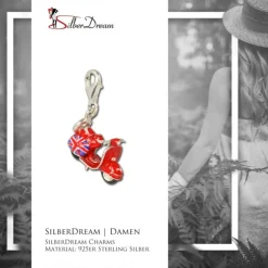 SilberDream Charm Motorroller 925 Silber Armband Anhänger FC3138
