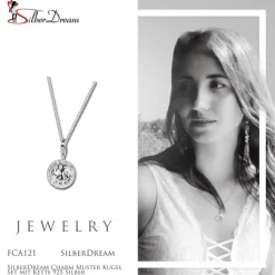 SilberDream Charm Muster Kugel Set mit Kette 925 Silber FCA121