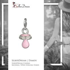 SilberDream Charm Nuckel Zirkonia 925er Armband Anhänger FC676