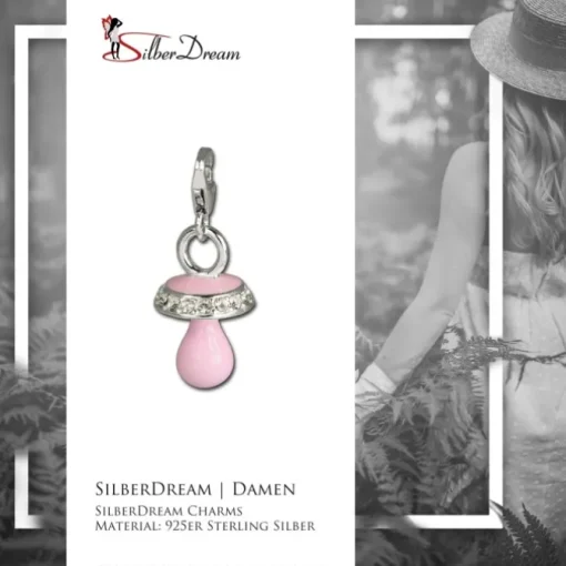 SilberDream Charm Nuckel Zirkonia 925er Armband Anhänger FC676