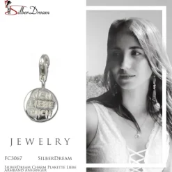 SilberDream Charm Plakette Liebe Armband Anhänger FC3067