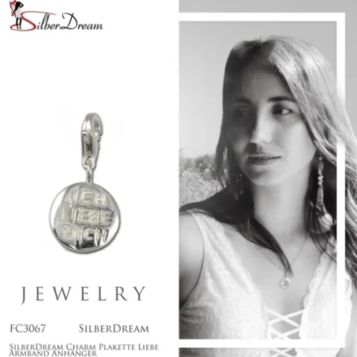 SilberDream Charm Plakette Liebe Armband Anhänger FC3067