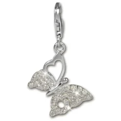SilberDream Charm Schmetterling weiß 925er Armband Anhänger FC1045W